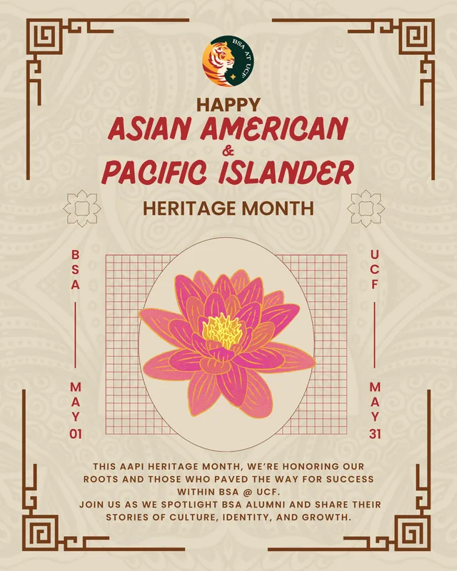 AAPI Heritage Month infographic, designed for Bengali Student Association